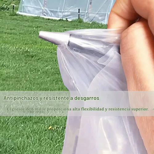 Vista 3 de Yowlieu Lámina de plástico transparente para invernaderos de 6 mil, película de polietileno resistente a los rayos UV de 6.5' x 9.8' cubierta