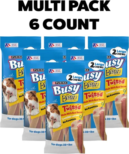 Vista 4 de Purina Busy with Beggin' Twist'd Golosinas de Hueso Masticable para Perros Adultos - (Paquete de 6) Bolsas de 2 ct