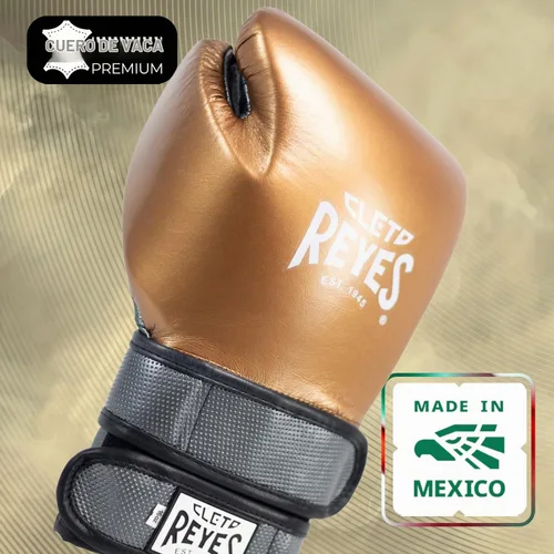 Vista 2 de CLETO REYES Hero - Guantes de boxeo con doble correa de velcro para entrenamiento, combate y sacos de boxeo pesados Cobre/Gris Oxford