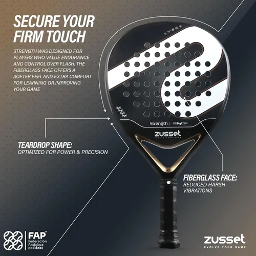 Vista 2 de Pala de Padel Strength 2025 Pala de Padel de forma redonda avanzada Balance medio de 12.87 oz para consistencia y precisión Cara de carbono