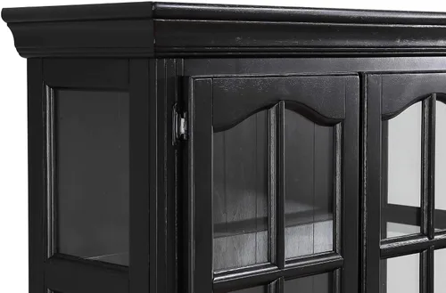 Vista 7 de Sunset Trading Buffet de recuerdo y gabinete iluminado, acabado negro/cereza