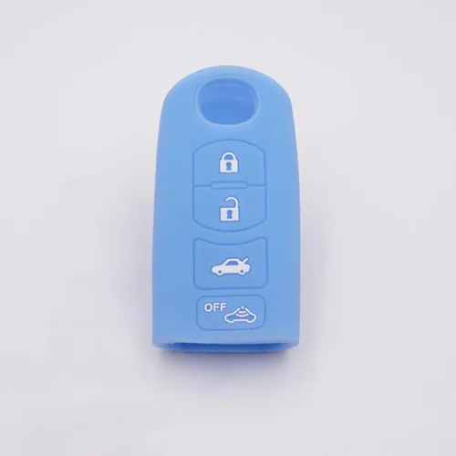Vista 5 de Funda para llave de coche para Mazda 3/6 MX-5 CX-3 CX-5 CX-7 CX-9 Scion IA 2016/2017, cubierta de llave de silicona de 4 botones Amarillo