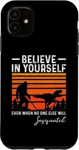 Vista 5 de Funda divertida para iPhone 15 Bigfoot Sasquatch Tyrannosaurus Rex Believer