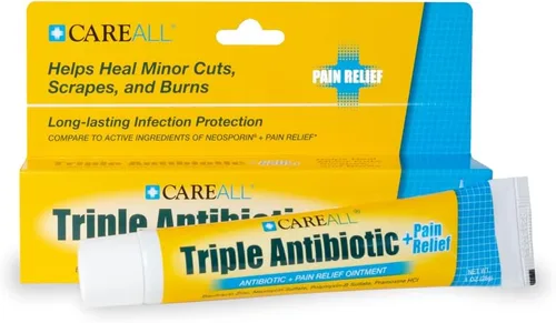 Vista 4 de CareALL 1 oz triple antibiótico ungüento + alivio del dolor, doble acción máxima fuerza ungüento de primeros auxilios calma y cura dolores menores