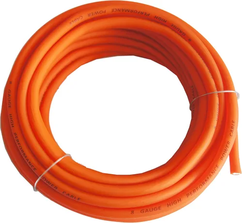 Vista 7 de Cable de alimentación RD True calibre 4 AWG CCA de 25 pies naranja y cable de batería de tacto suave de tierra negra de 25 pies, sistema estéreo