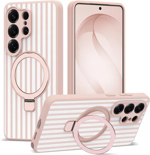 Vista 28 de SKYLMW - Funda para Samsung Galaxy S23 con soporte, 6.1 pulgadas, color negro Soporte de anillo magnético, compatible con Mag-Safe, funda