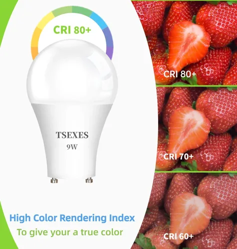Vista 5 de TSEXES Bombilla LED GU24, 9 W (equivalente a 100 vatios), 1100 lúmenes, no regulable, forma A19 de 2 puntas, 2700 K blanco cálido, paquete de 4