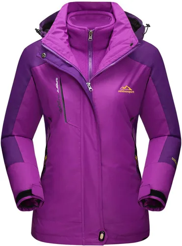 Vista 11 de MAGCOMSEN - Abrigos de invierno 3 en 1 para mujer, chaqueta de esquí impermeable, cortavientos, con forro polar, parka