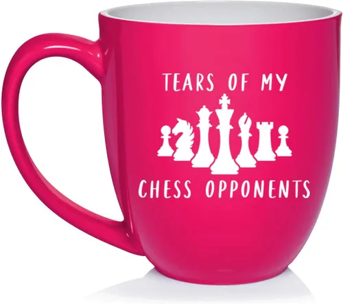 Vista 22 de Daylor Taza de café de cerámica con diseño de los oponentes de las lágrimas de mi ajedrez, regalo para ella, él, amigo, compañero de trabajo
