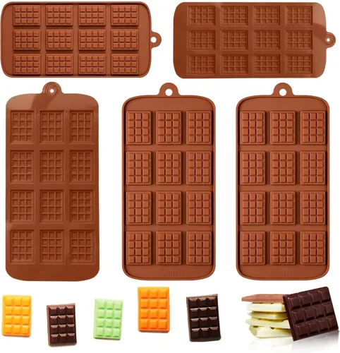 Vista 14 de 1 molde de silicona para chocolate, molde cuadrado de silicona, molde de barra de chocolate antiadherente, molde de chocolate reutilizable