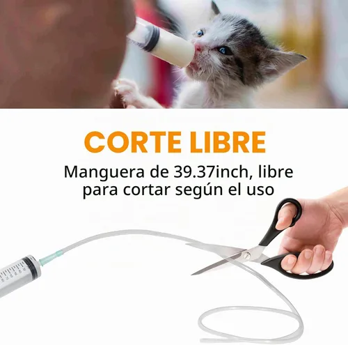 Vista 5 de Hoypeyfiy Jeringa grande de 150ml, jeringa de plástico con 102 cm de tubo de plástico para laboratorios científicos, líquidos, riego de plantas