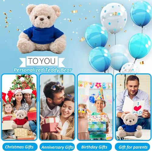Vista 6 de Regalos personalizados para mujereshombres, oso de peluche con texto personalizado, oso de peluche personalizado con capucha para familiares