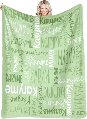 Vista 12 de Mantas personalizadas con nombres, regalos para bebés, niñas y niños, manta personalizada de vellón suave y sherpa con nombre para niños y adultos
