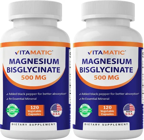 Vista 10 de Vitamatic Magnesio (de bisglicinato y óxido) con vitamina D3 y zinc - 120 cápsulas vegetales - Apoya la salud muscular, articulaciones, nervios