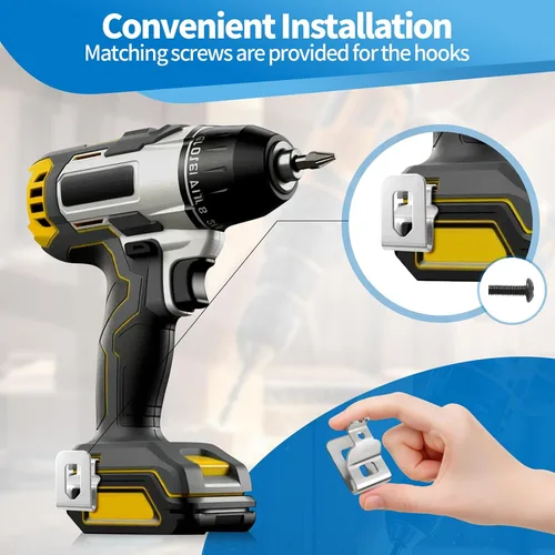 Vista 3 de 4 piezas de clips de cinturón para Dewalt, clip de repuesto premium de acero inoxidable 304, con tornillos, para Dewalt DCD7771 Compatible