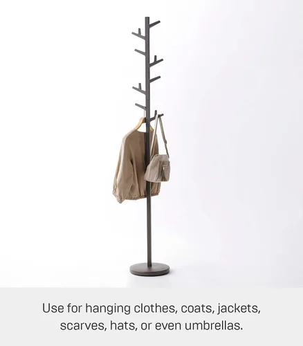 Vista 3 de YAMAZAKI Home Branch Perchero Perchero Árbol/De Pie Y Percha Para Sombreros, 69" - Acero