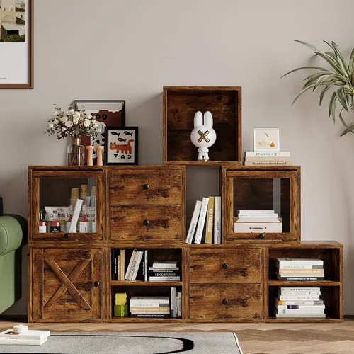 Vista 8 de FUSUNBAO Magic - Organizador de almacenamiento para bricolaje, cubos apilables para libros, ropa, juguetes del hogar, sistema modular