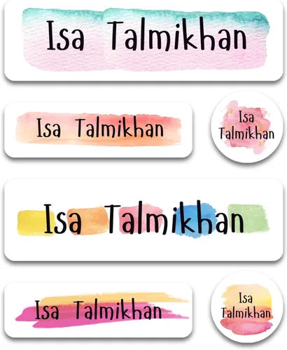 Vista 17 de Etiquetas de nombre personalizadas para niños para guardería (180 unidades), impermeables, aptas para lavavajillas, etiquetas con nombre