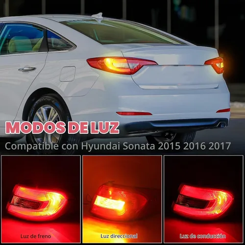 Vista 3 de Luz trasera compatible con Hyundai Sonata 2015 2016 2017 sustituye a 92401C2000 HY2804129 (lado izquierdo del conductor)