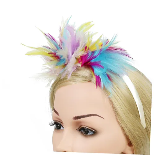 Vista 8 de Abaodam 1920 s Prom Headband Gatsby Headband Fascinator Headband Carnival Fascinator Fascinators for Women Tea Party Pride Hat Black Headbands