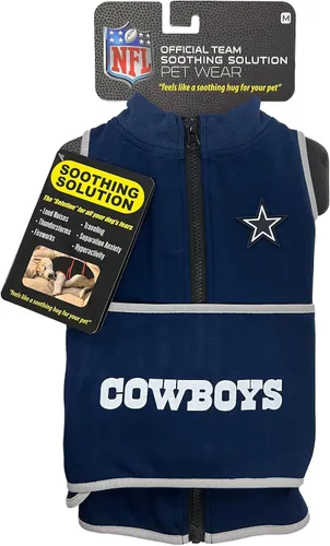 Vista 8 de NFL Dallas Cowboys - Camisa para perro, chaleco calmante de solución calmante y calmante para perros y gatos con miedos, fuegos artificiales, ruidos