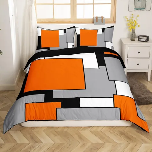 Vista 8 de Erosebridal Funda de edredón a rayas color negro y beige, funda de edredón bohemia moderna geométrica abstracta para mujeres, hombres y adultos