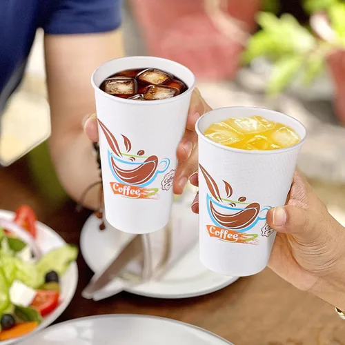 Vista 6 de Lamosi Paquete de 180 tazas de café de 12 onzas, vasos de papel desechables Tazas calientes estampadas con aislamiento grueso a prueba de fugas