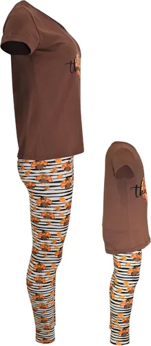 Vista 5 de Unique Baby Conjunto de pantalones a juego para niñas Mommy and Me Thankful (adulto XS, rayas), Striped