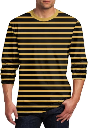 Vista 11 de Camisas casuales para hombre, de manga larga, cuello redondo, elásticas, suaves, casuales, S-4XL