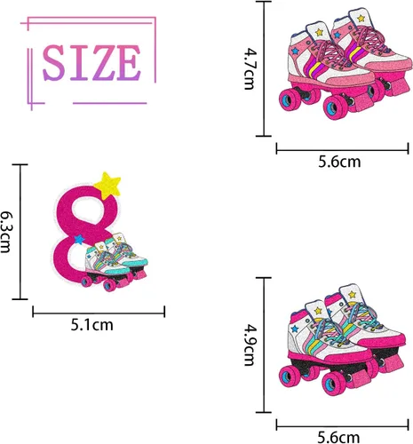 Vista 5 de 18 piezas de decoración de cupcakes de patinaje sobre ruedas para cumpleaños de 8 años, para niñas, patinaje sobre ruedas para fiesta de cumpleaños