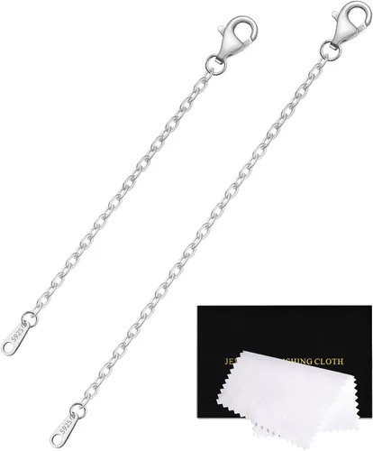 Vista 11 de Extensores de collar para mujer, chapados en oro de 14 quilates, extensores de collar duraderos, cadena de plata de ley 925 para pulsera y Dorado