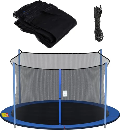 Vista 9 de Cliselda Trampoline Replacement Safety Net for 6 Straight Poles Round Frame Trampolines, Breathable and Weather-Resistant, with Adjustable Straps