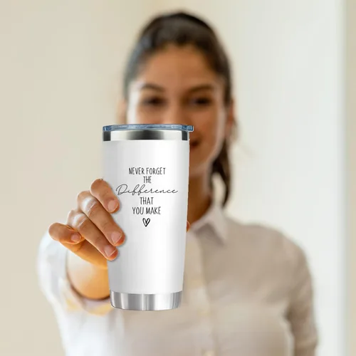 Vista 3 de CHICKOR Vaso aislado de 20 onzas – Regalo para hacer diferencias – Never Forget the Difference You Make – Regalos de agradecimiento al jefe