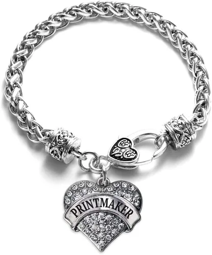 Vista 88 de Pulsera de plata con dije de corazón pavé con joyas de circonita cúbica