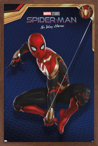 Vista 16 de Trends International Marvel Spider-Man: No Way Home - Póster de pared de disfraz rojo, 14.725 x 22.375 pulgadas, versión enmarcada de madera