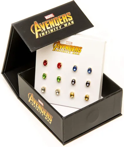 Vista 7 de Marvel Avengers Infinity War Endgame - Pendientes de tuerca de piedra infinita, juego de 6