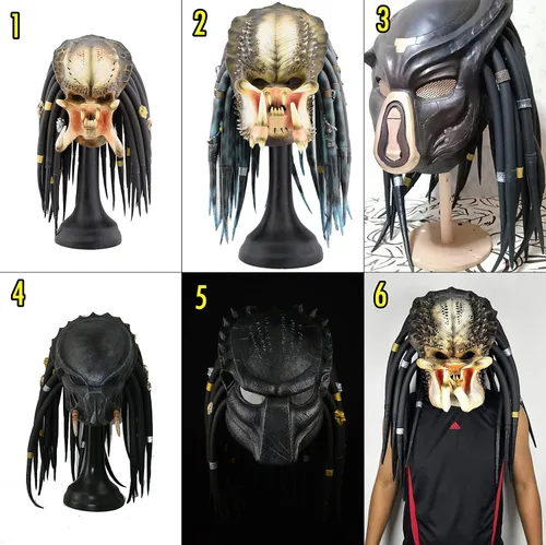 Vista 6 de Modelo caliente juguete depredador réplica máscara látex casco Cosplay traje tamaño de la vida