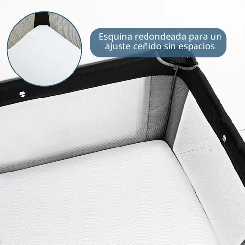 Vista 7 de Pack and Play - Colchón de 38 x 26 x 1 pulgada, protector de colchón Pack N Play con funda extraíble y lavable, almohadilla impermeable para bebés