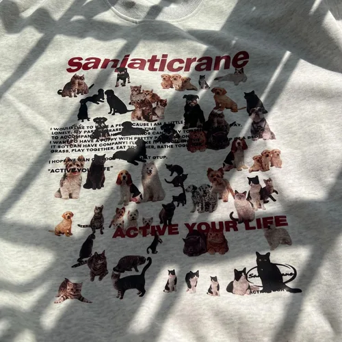 Vista 3 de Sudadera gráfica con cuello redondo para mujer, sudadera de gran tamaño para mujer, ropa Y2K