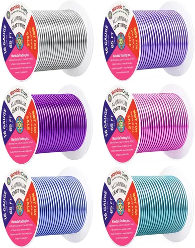 Vista 11 de Mandala Crafts - Alambre de aluminio anodizado de calibre 22 para hacer joyas - 137.2 m de alambre flexible surtido y coloreado - Doble para bonsái