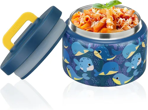 Vista 17 de PIQUEBAR - Termo infantil de 8 onzas para alimentos calientes, pequeño recipiente térmico de acero inoxidable, termo de boca ancha fácil de abrir