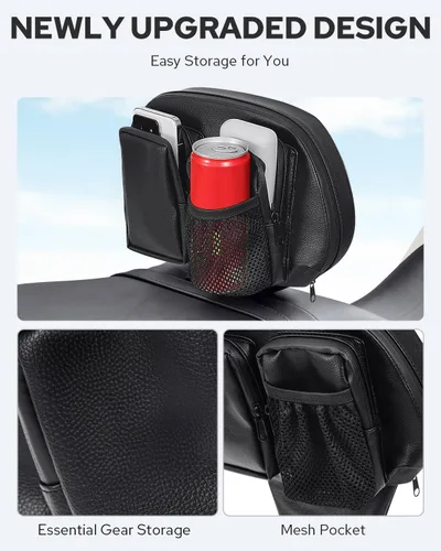 Vista 5 de Benlari Respaldo para conductor y pasajero, ajustable y desmontable, compatible con Harley Davidson Touring Street Glide Electra Glide Road Glide