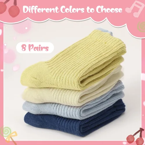 Vista 7 de 6/8 Pairs Toddler Baby Grippy Socks, Cute Seamless Non Slip Grip Ankle Socks for Toddler Girls Boys Kids, 1-5 Y