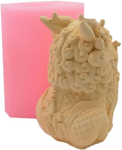 Vista 4 de Oso hecho a mano vela decoración cilíndrica vela molde resina epoxi aromaterapia yeso hormigón escultura molde silicona