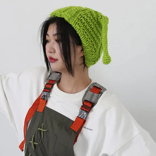 Vista 4 de Divertido gorro de punto creativo con orejas de invierno holgado cálido para mujeres y niñas