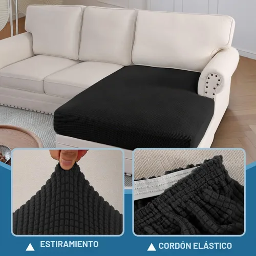 Vista 6 de H.Versailtex - Funda de sofá seccional de 1 pieza, funda deslizante para chaise con forma de L, funda de cojín separada para sofá seccional tanto