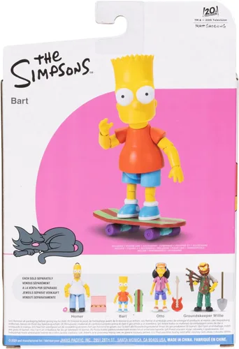 Vista 6 de JAKKS Pacific Disney - Figuras de acción de Los Simpson, paquete de 4 figuras coleccionables de 5 pulgadas de Wave 1, Homer, Bart, Groundskeeper