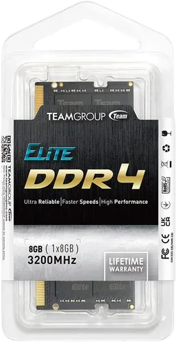 Vista 7 de TEAMGROUP Elite DDR4 de 8 GB individual 3200 MHz PC4-25600 CL22 sin búfer, no ECC 1.2 V SODIMM 260 pines para laptop estilo Notebook, PC, módulo
