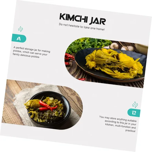 Vista 5 de HANABASS Botes de capacidad para tapa de pepinillo, reutilizables, Kimchi Pickling Fermentación, diseño hermético, sellado chino, recipiente
