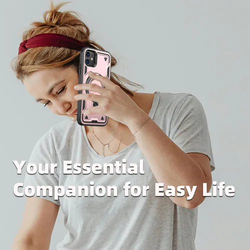 Vista 7 de Funda magnética para iPhone 11, para iPhone XR, compatible con MagSafe, con 1 protector de pantalla, anillo integrado de 360° con soporte de apoyo